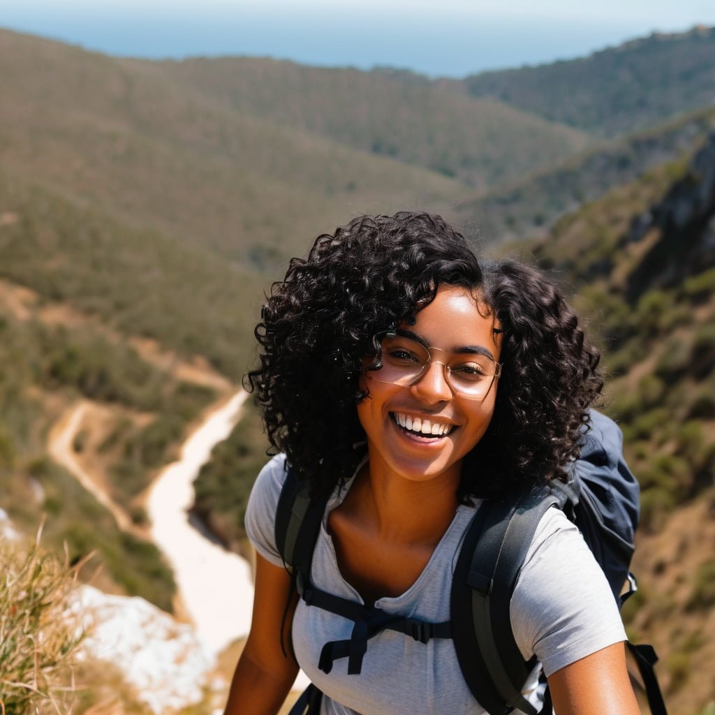 A black girl enjoying a hike
